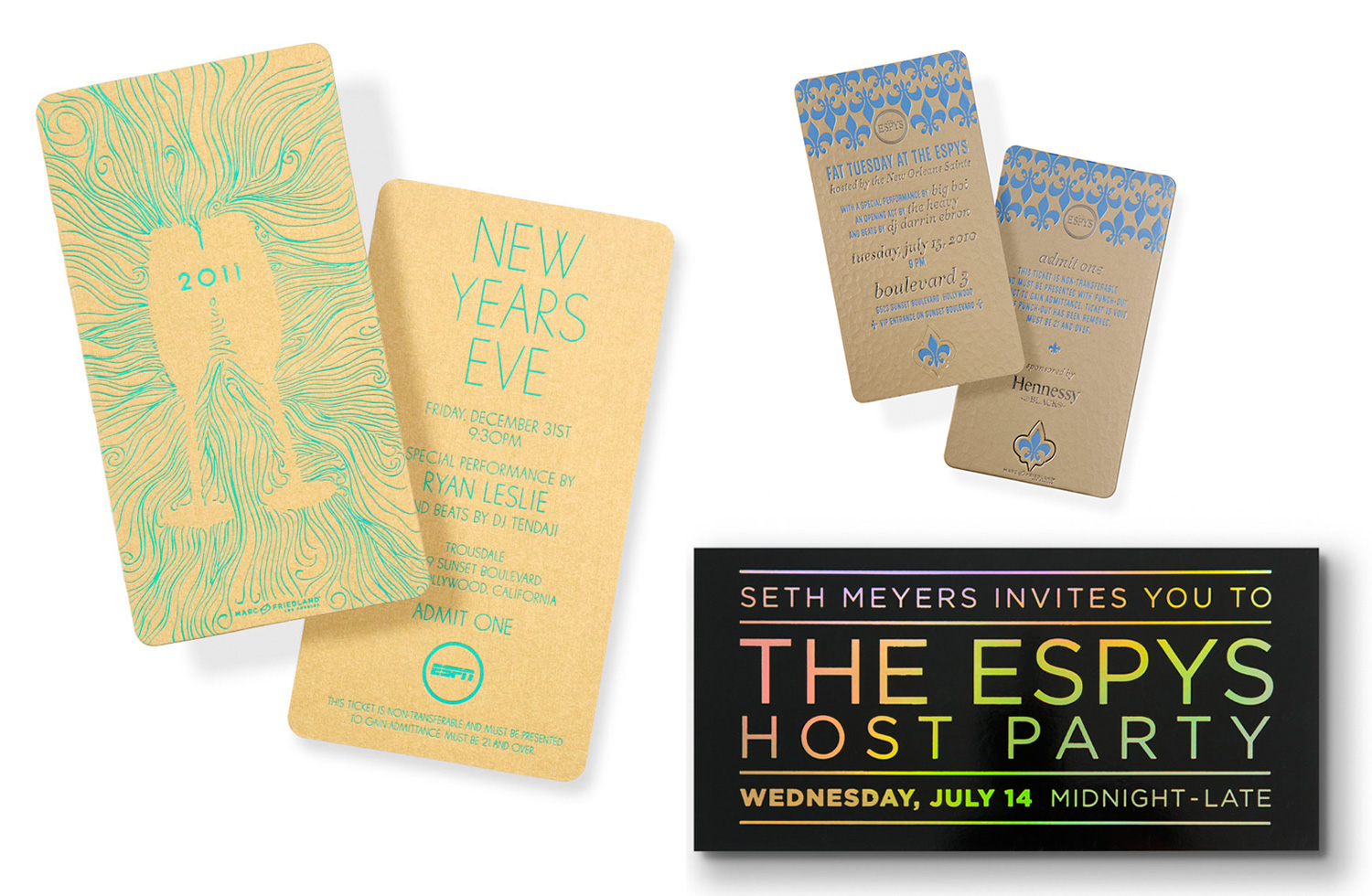  Selected invitations for ESPN. 