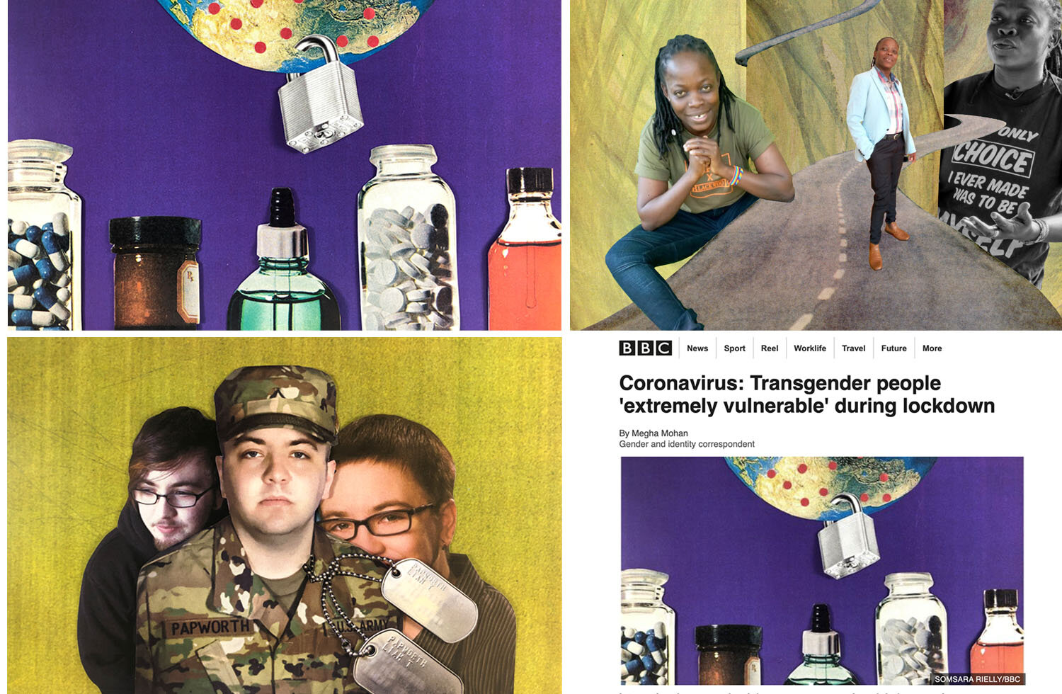  Images created for @bbcnews about how Coronavirus is impacting  the global transgender community. [ article ] 