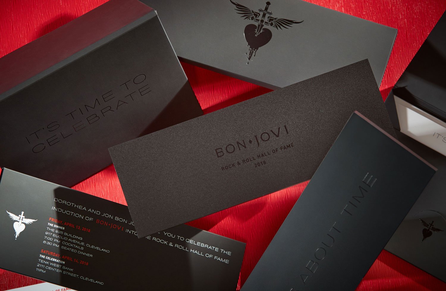  Event Brand Concept, Invitation, Event Accessories for Jon Bon Jovi celebrating his Rock and Roll Hall of Fame induction. 