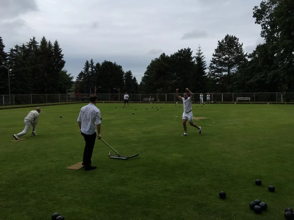 Rasp enjoying his bowling session.