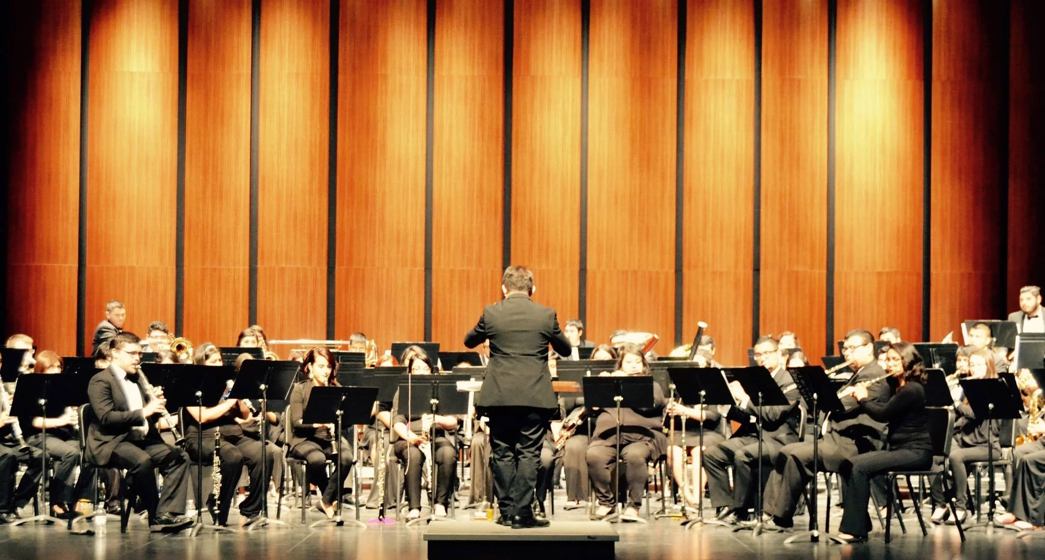 Here is Mathew conducting the world premiere of his piece, Into the Void, with the UTRGV Wind Symphony in April 2016. (PC: Iris Gracia Campbell)