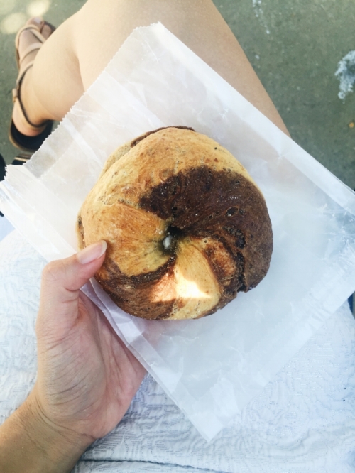 Marble Rye Bagel with Cream Cheese, Philly Style Bagels