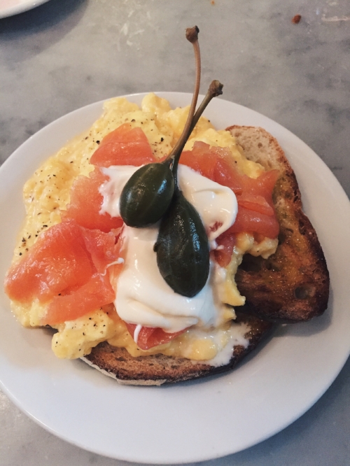 Steamed Eggs with Smoked Salmon, Buvette