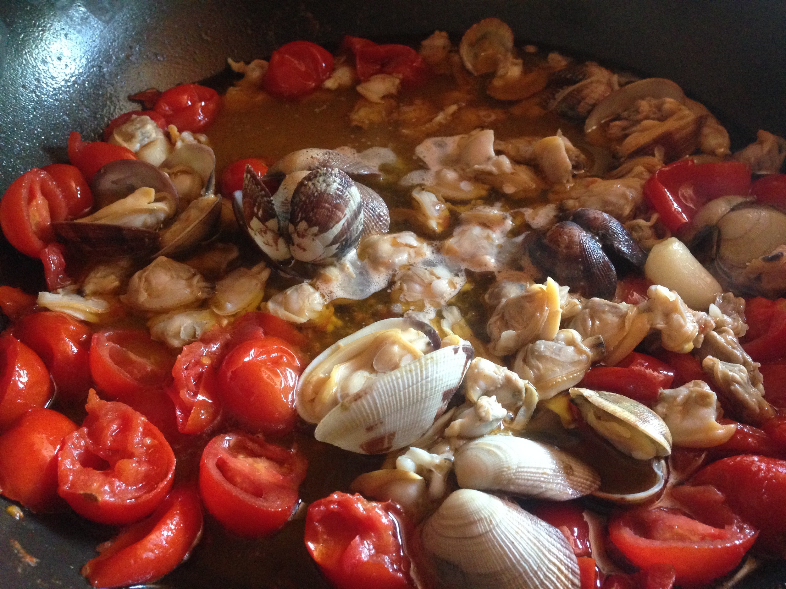 Stewing with tomatoes