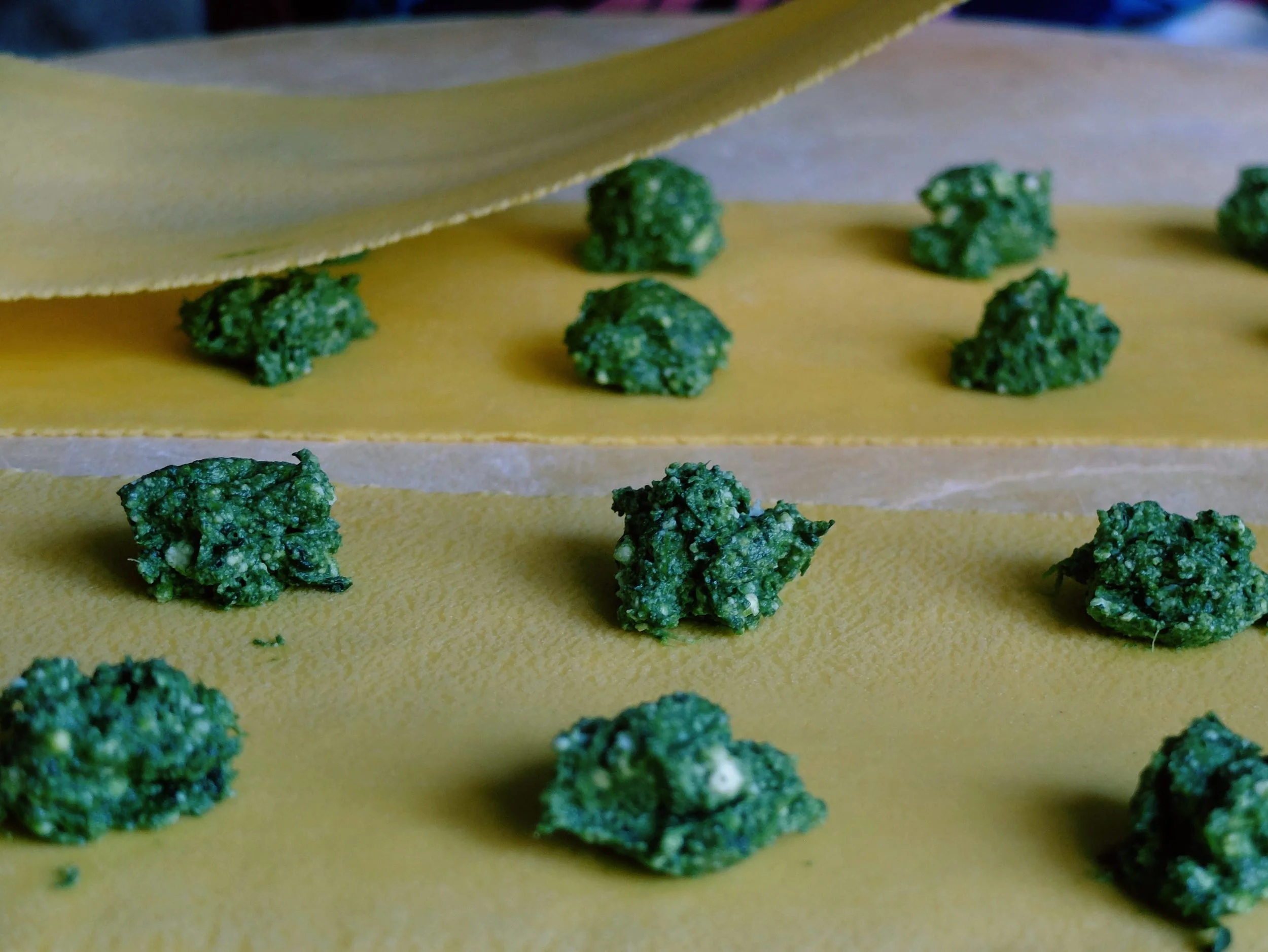 Ravioli with spinach, walnuts & Gorgonzola