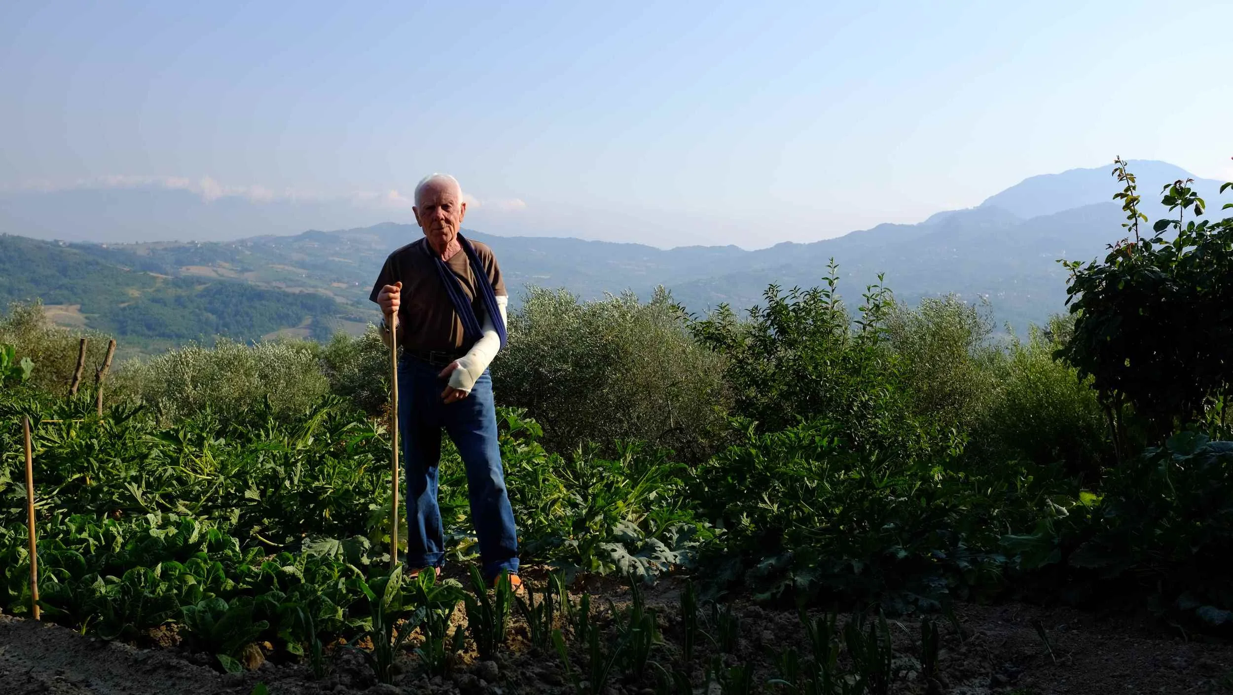 Nonno Gaetano in the garden