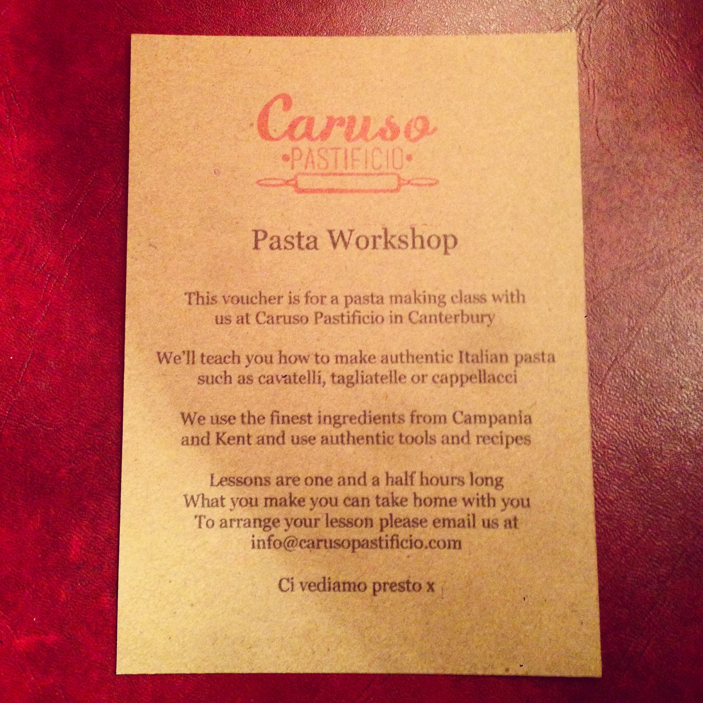 Pasta Workshop Voucher