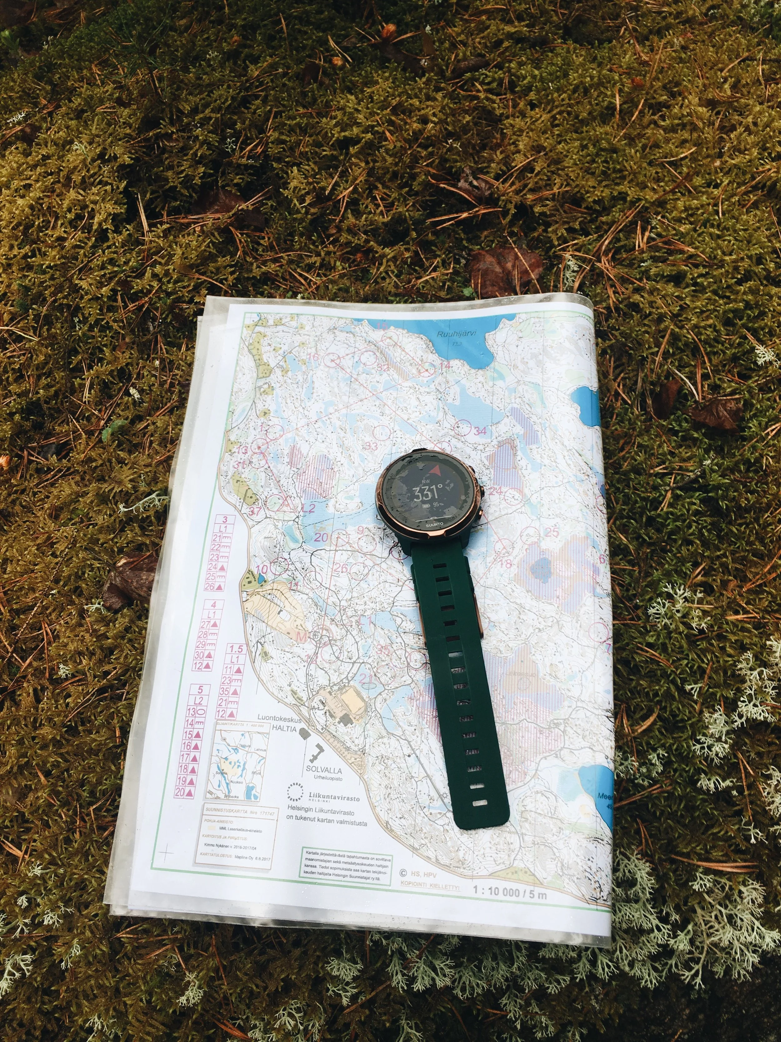 Wet Spartan with orienteering map