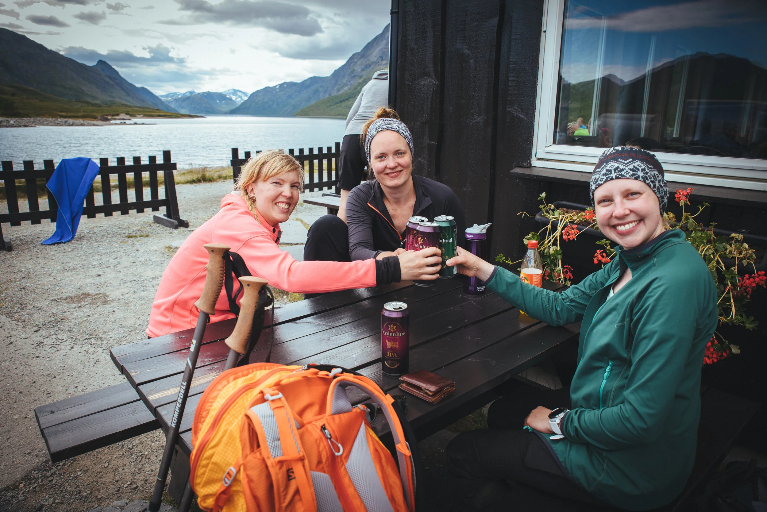After hike 🍻 at Gjendesheim