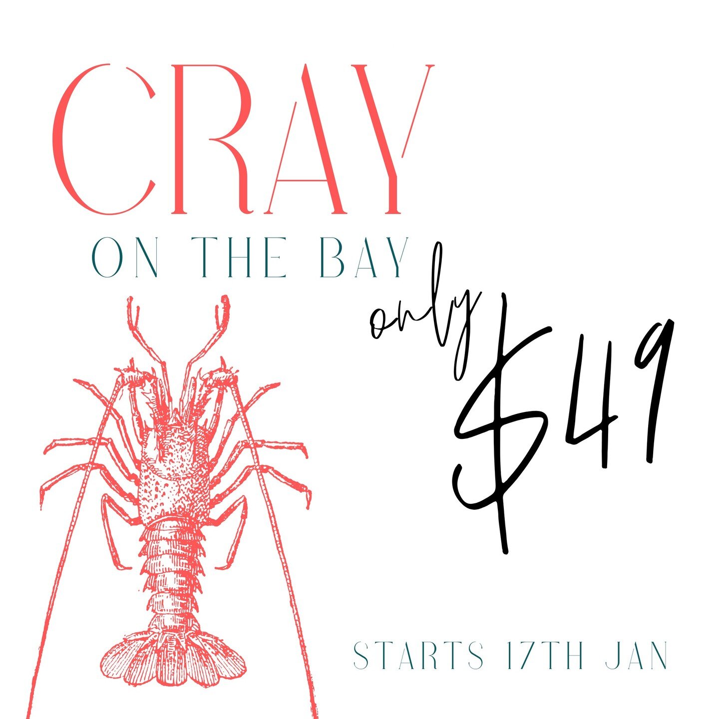 Cray on the Bay is back! Starting on the 17th January!

Why new try chefs new take on our famous Cray, with a Rockefeller twist