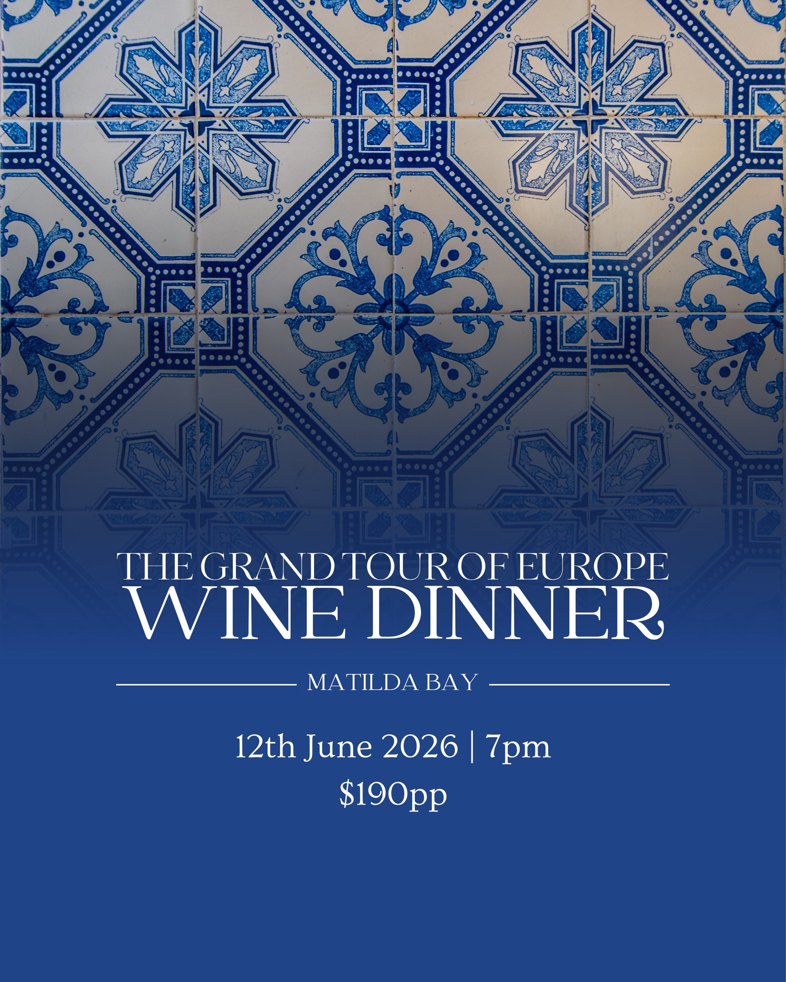 Pack your passport. We&rsquo;re going to Europe. 🌍🍷

On Friday 12th June, the Matilda Bay kitchen is taking you on a Grand Tour... five courses, five wines and five countries, all without leaving the the comfort of Perth. From oysters and Sturia Os