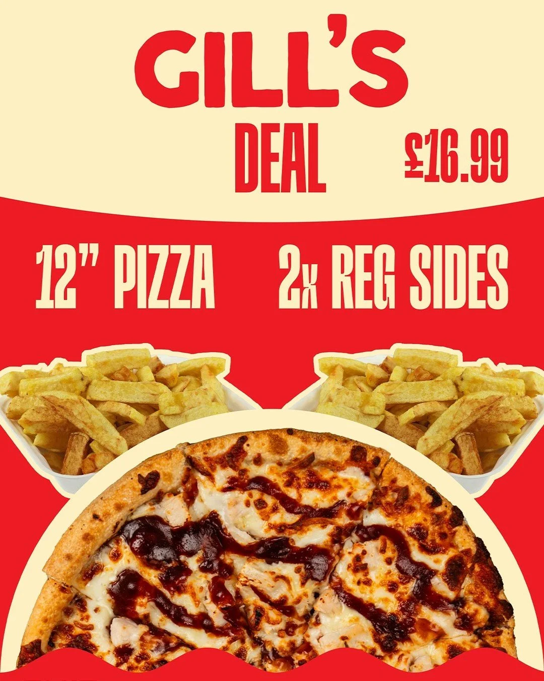 Plenty to go around, Share a 2 sides and a 12&quot; pizza between you.

Order via the app to earn loyalty points on your order!