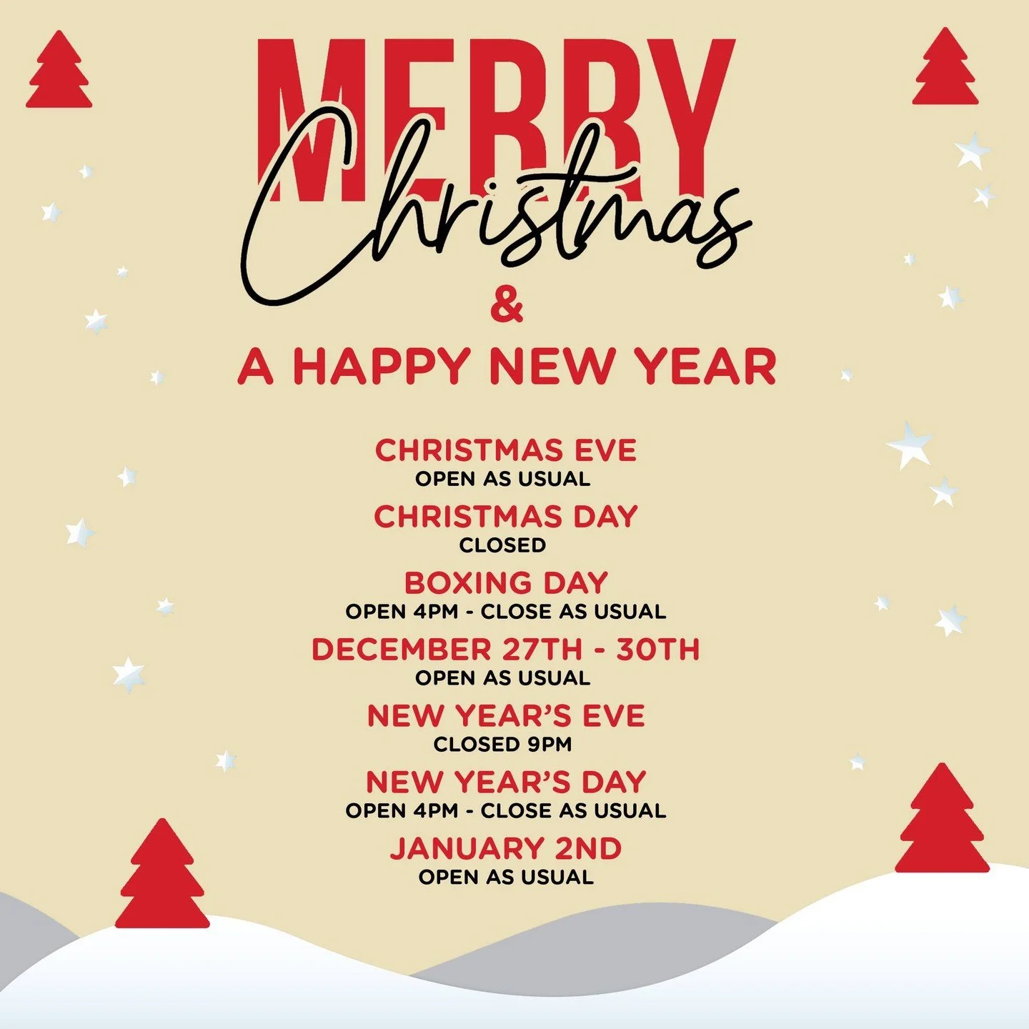 Plan your winter 'Chippy Trips' 🥶🍟
Watch out for those early closures... don't get caught out 🎣