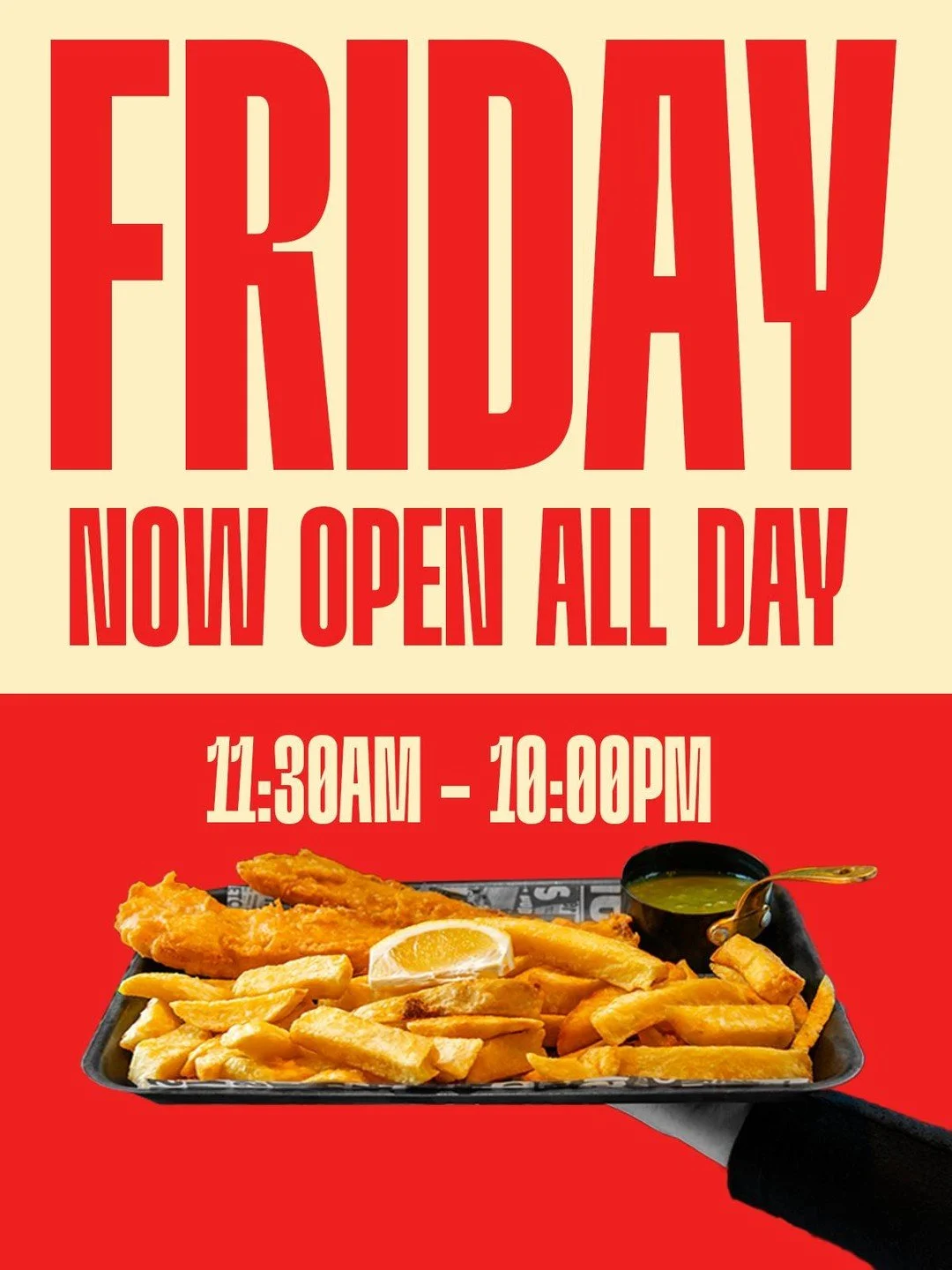 Gills Heaton is now open all day on Fridays!
Get your fill of no matter the time.

Get the app for collection &amp; delivery rewards