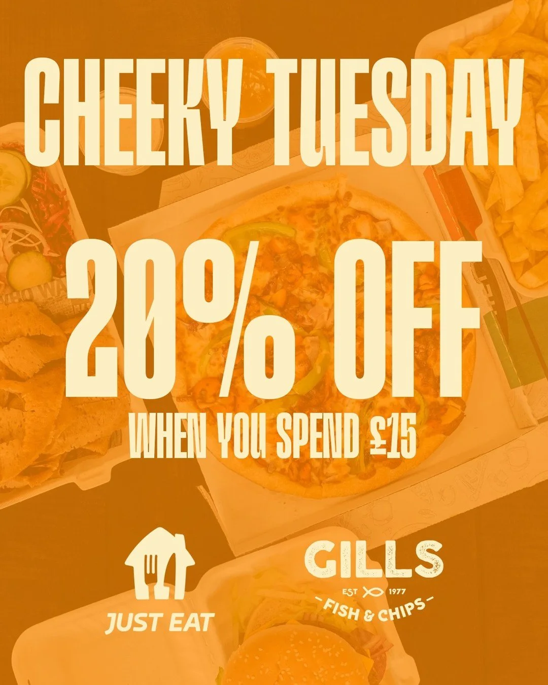 Enjoy 20% off on just eat today only!

Tuesday is the new Fish &amp; Chips Friday