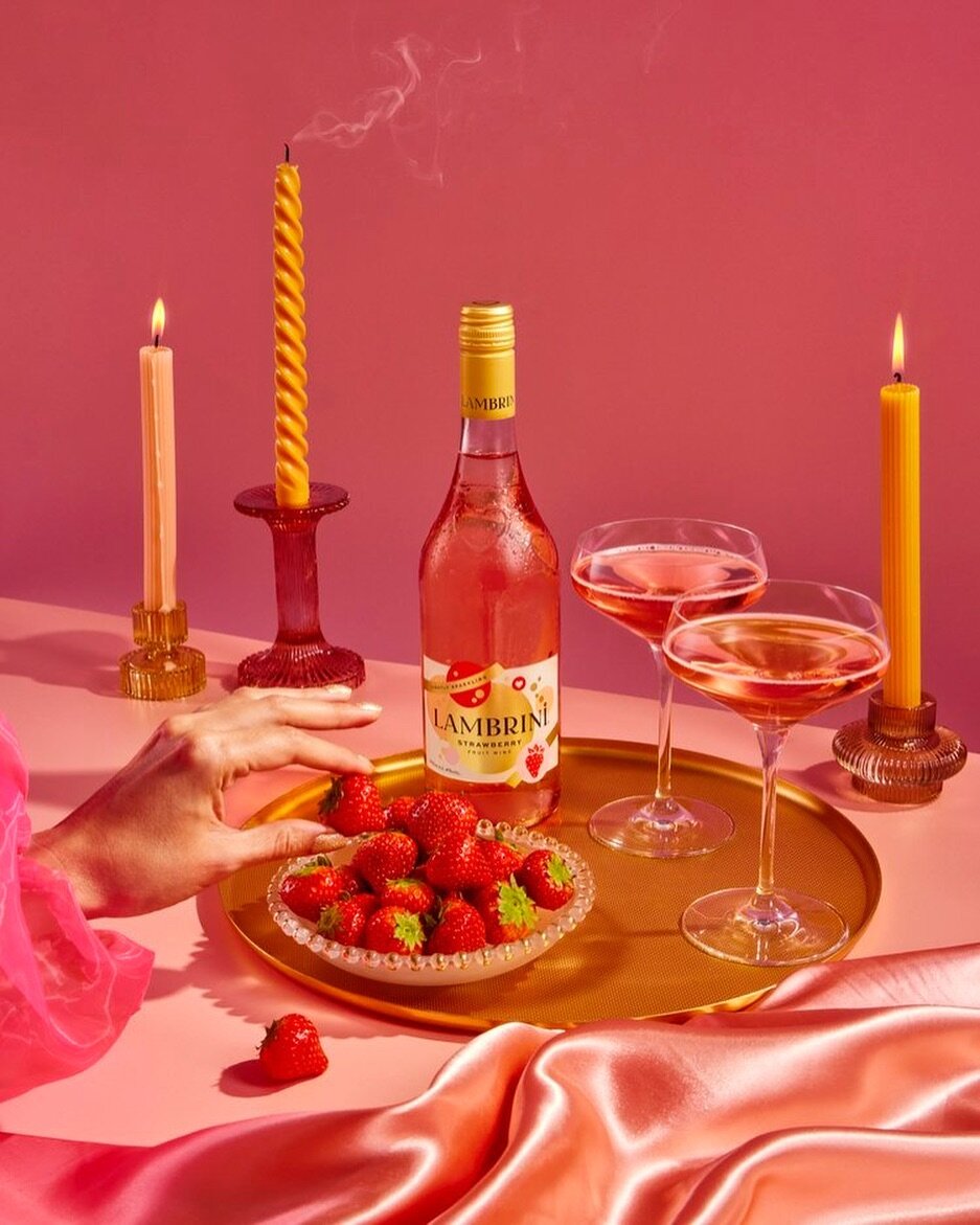 Happy Valentines to all the lovebirds and sexy solo queens. Treat yourself to something you fancy tonight 🍓

The perfect valentines shot from a recent shoot with @lambriniuk and the best girl gang 💖

Client: @accoladewines @lambriniuk @margiedeeks 
