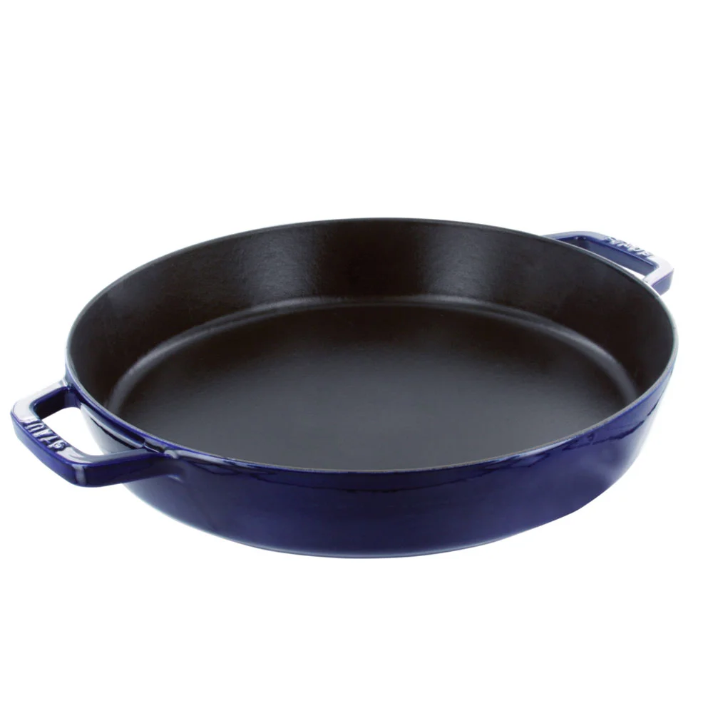 Staub 13" Double Handle Fry Pan, Dark Blue