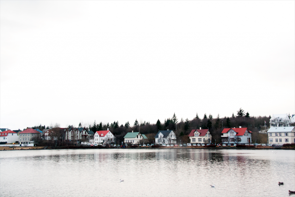 Colourful houses on the lake
