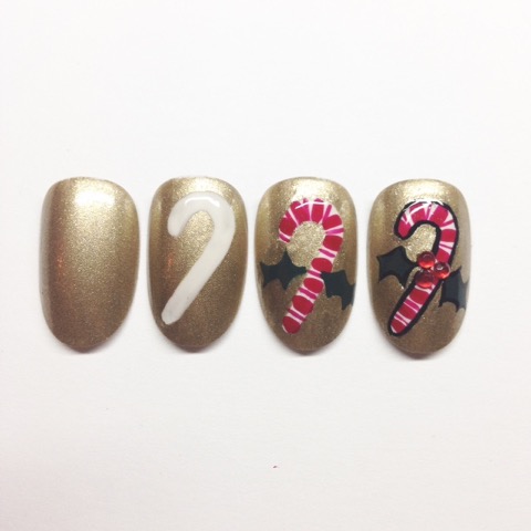 Candy Cane nails. Lay off the coffee before trying to paint these!