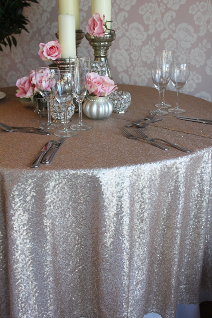 Gold sequin cloths to hire