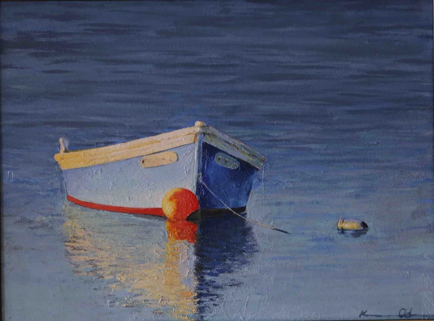 Blue Boat 9 x 12 Oil on Canvas (SOLD)