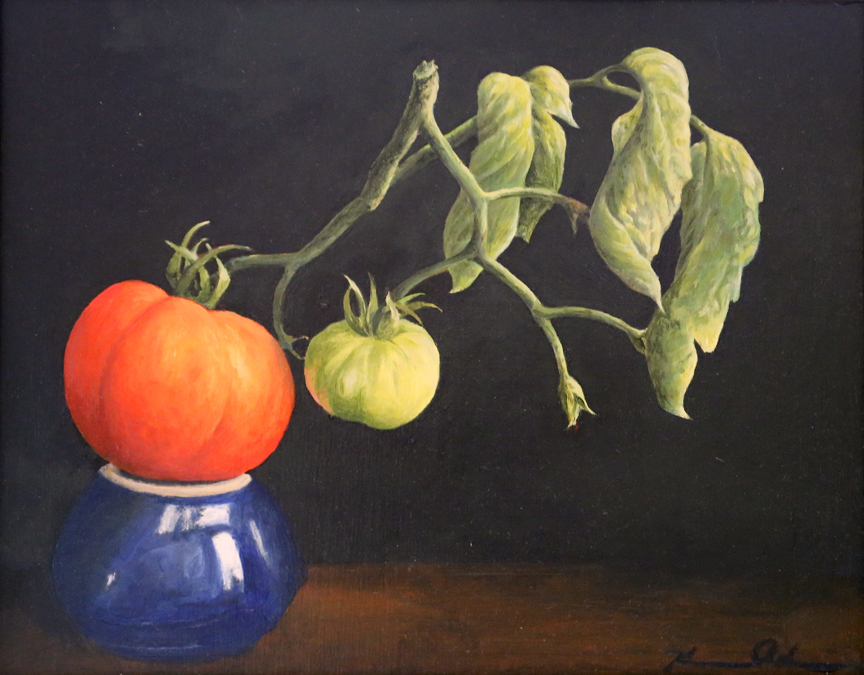 Tomatoes Red & Green   11 x 14   Oil on Canvas (sold)