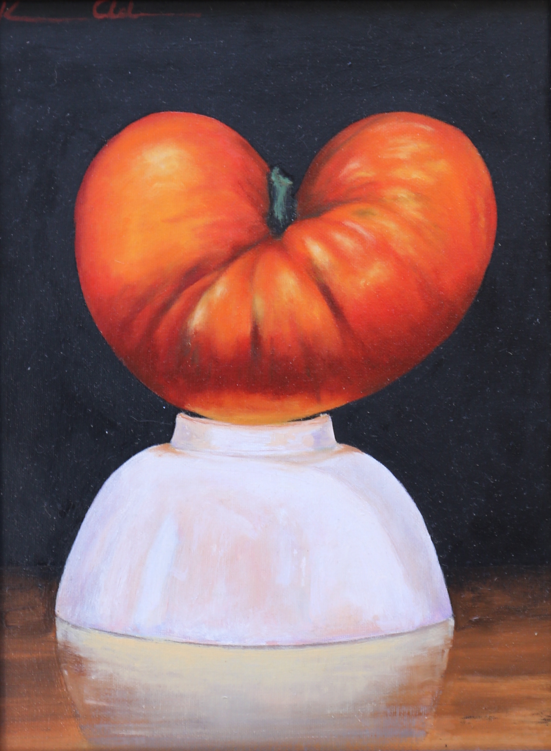 Tomato & White Bowl 9 X 12 oil on panel (SOLD)