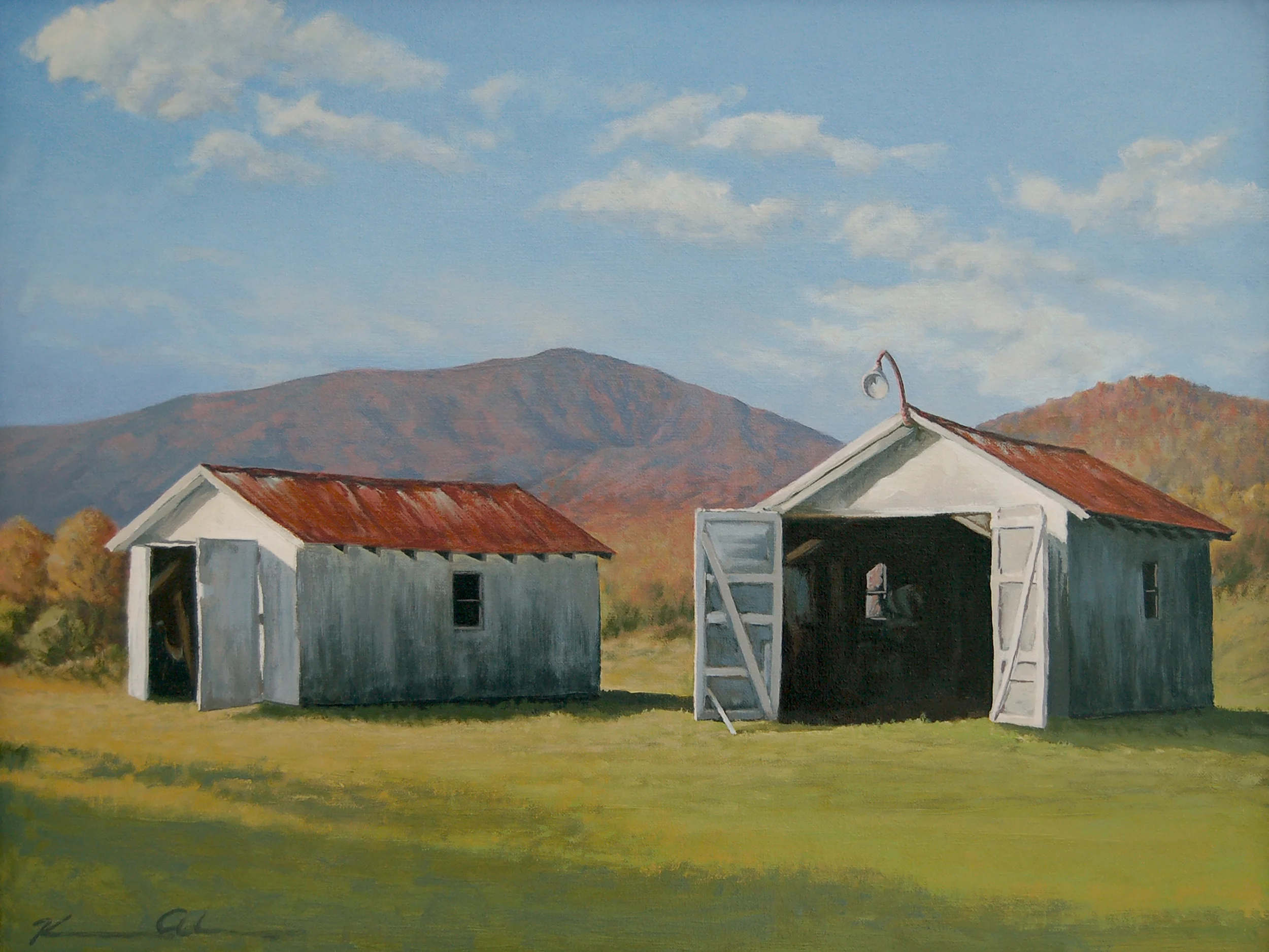 Twin Sheds 18 X 24 oil on canvas SOLD
