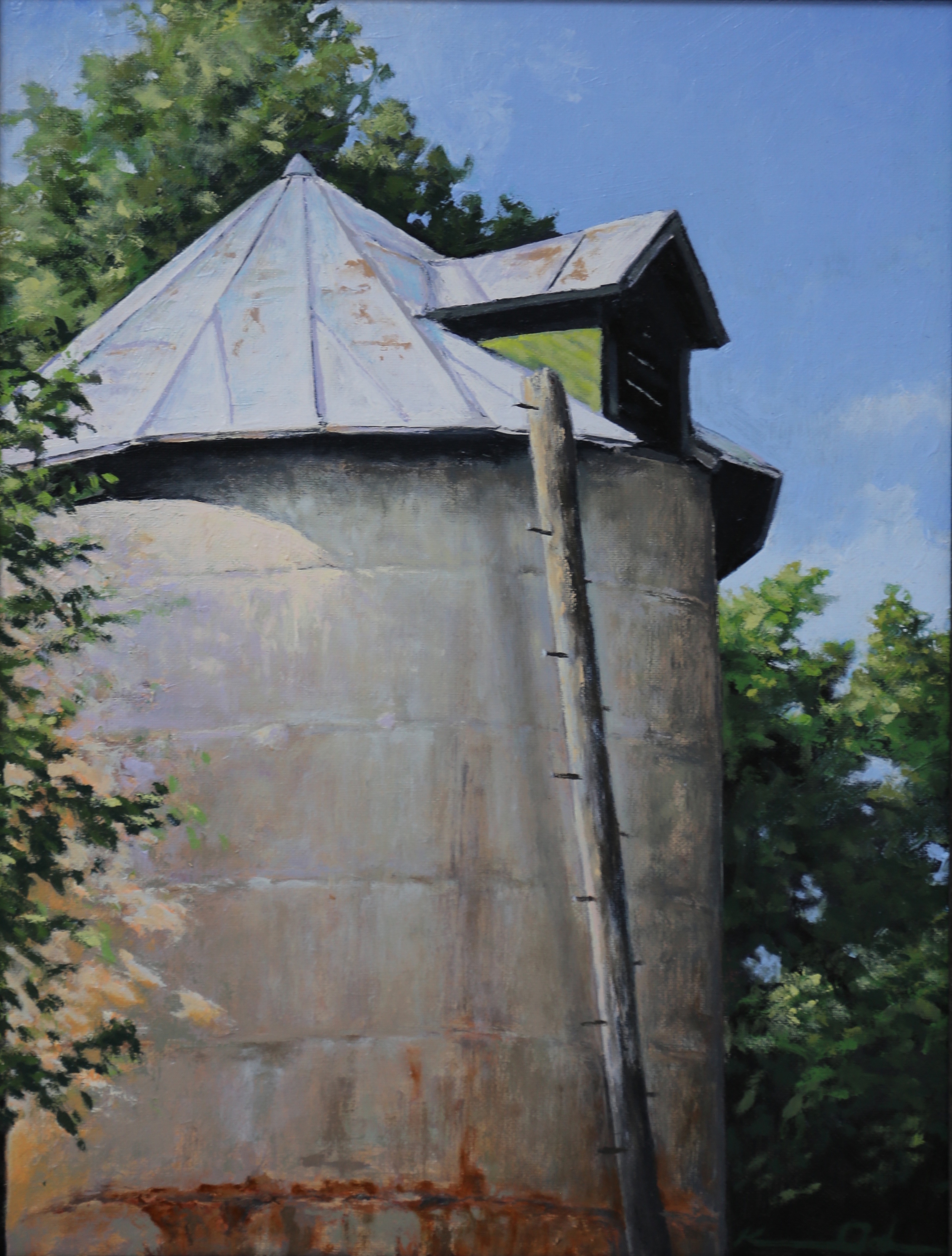 Silo and Ladder 11 X 14 oil on panel SOLD