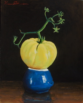  “Small Yellow with Stem” 8 “ X 10”  oil on canvas  (SOLD) 