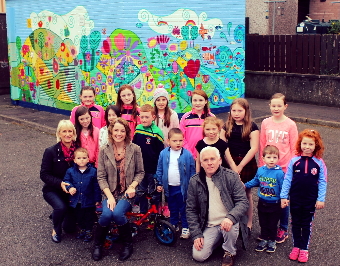 Artist Mary T. worked with local children to design and create the mural.