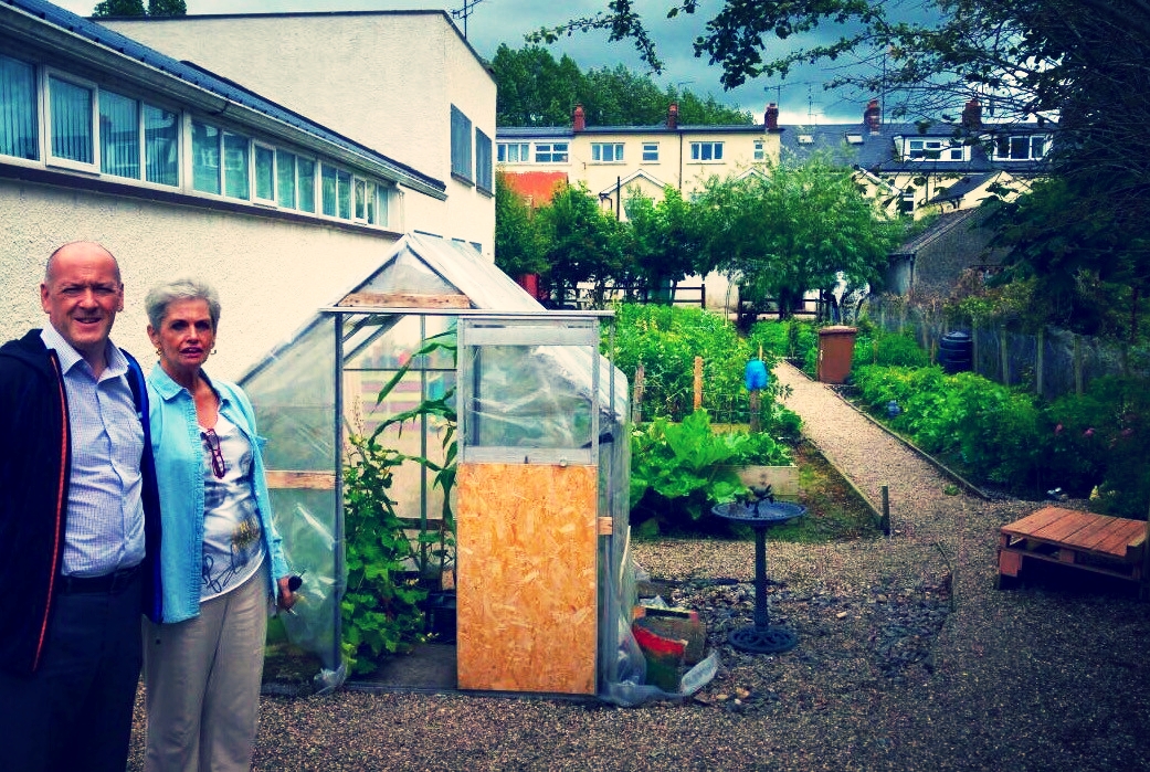 Hazel takes Colm on a tour of the garden.