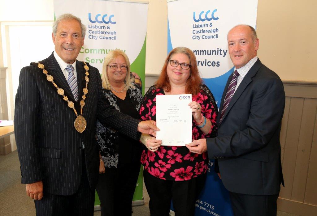 Yvonne Swift, Lead Volunteer at Lisburn Downtown Centre completed Community Capacity Building Levels 1 – 3.
