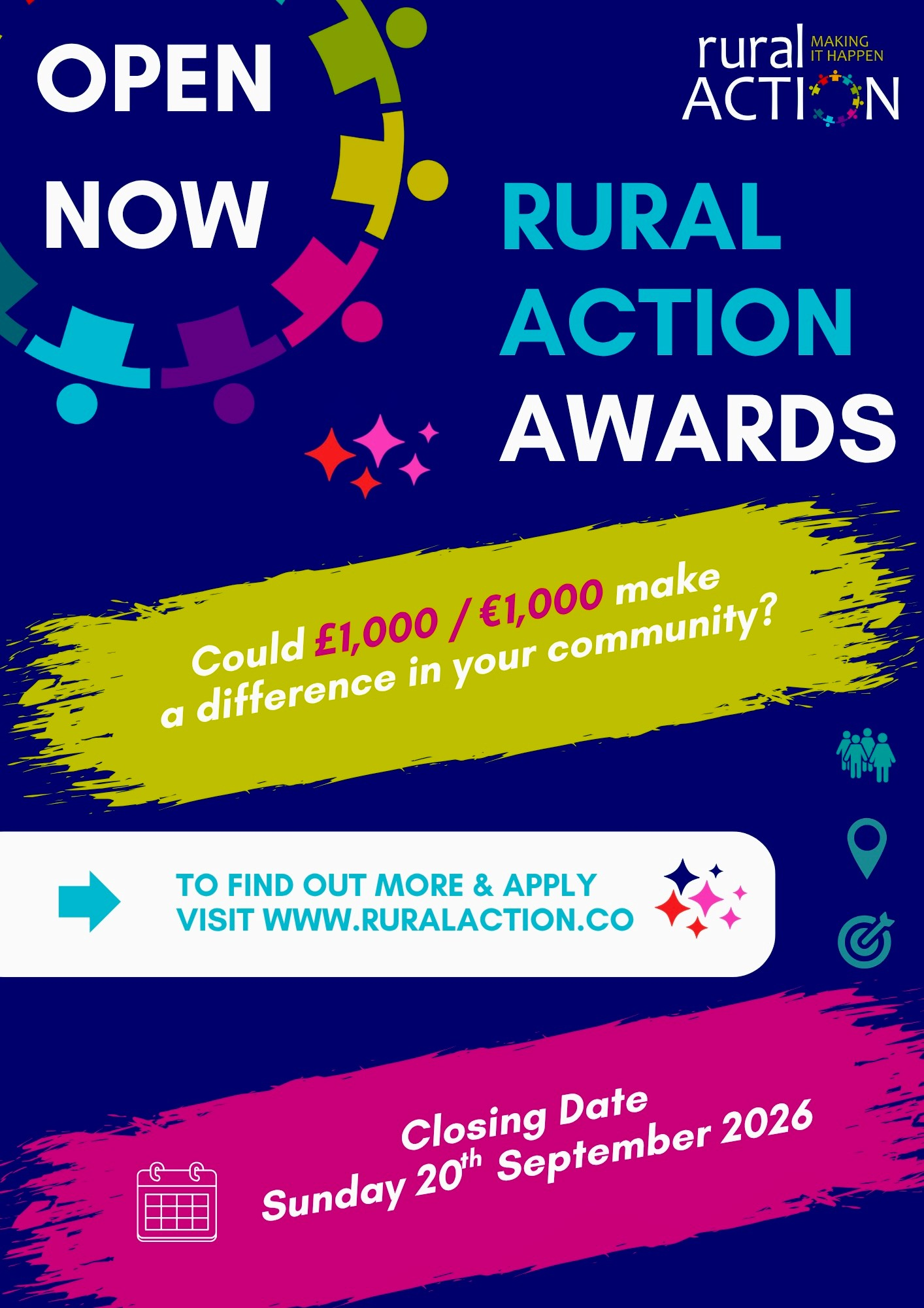 Rural Action Awards are now open £1,000/€1,000 available