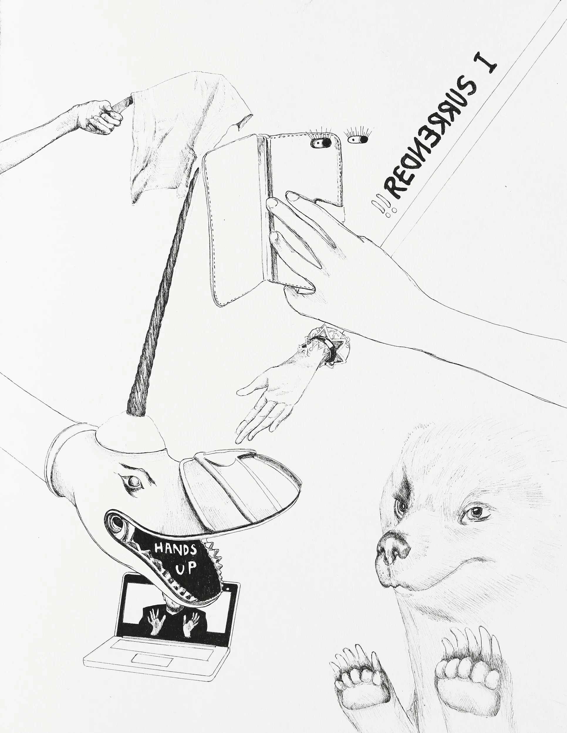 "The Underdog's Magic Hand" 2017, 11x14"