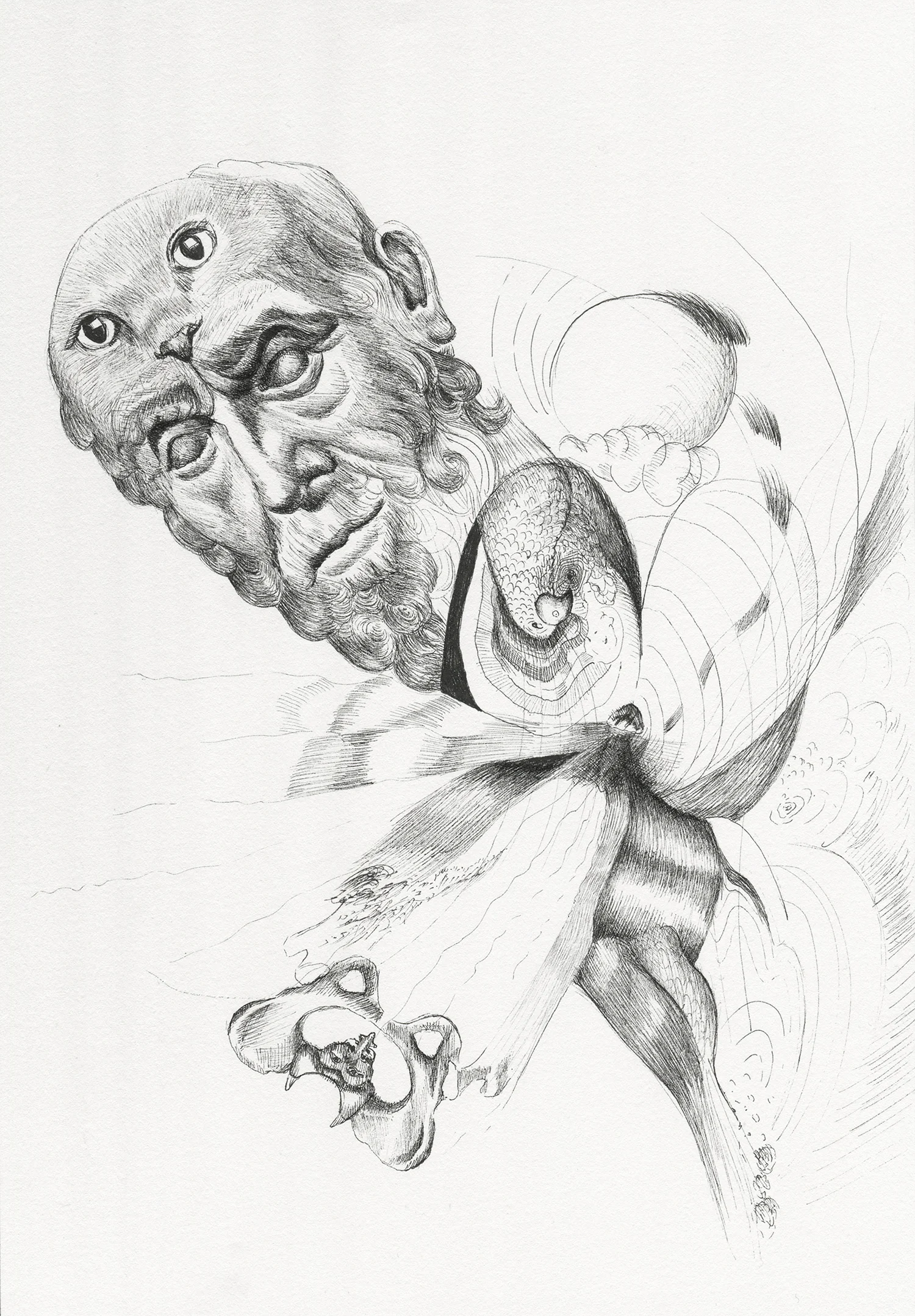 "Hippocrates' Nine Lives" 2017, 7x10"