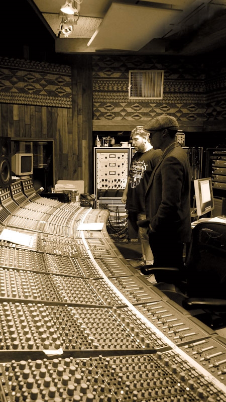 Chuck Brungardt and Raphael Saadiq at Ocean Way Recording Studios