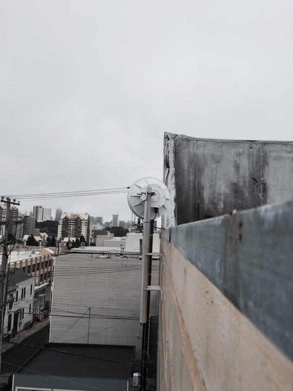 Antenna attached to a roof in San Francisco