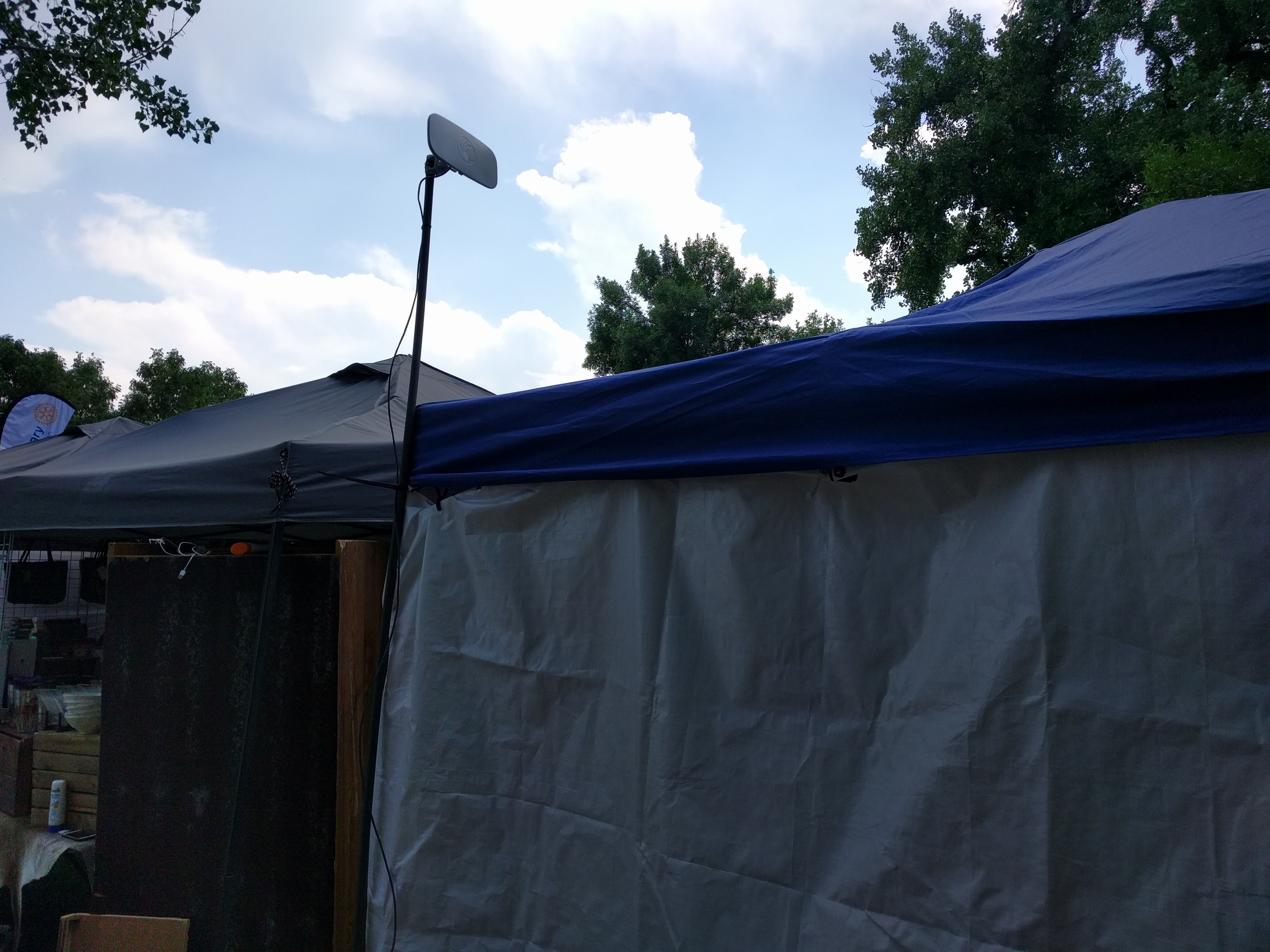 Radio on the GHS Football team tent