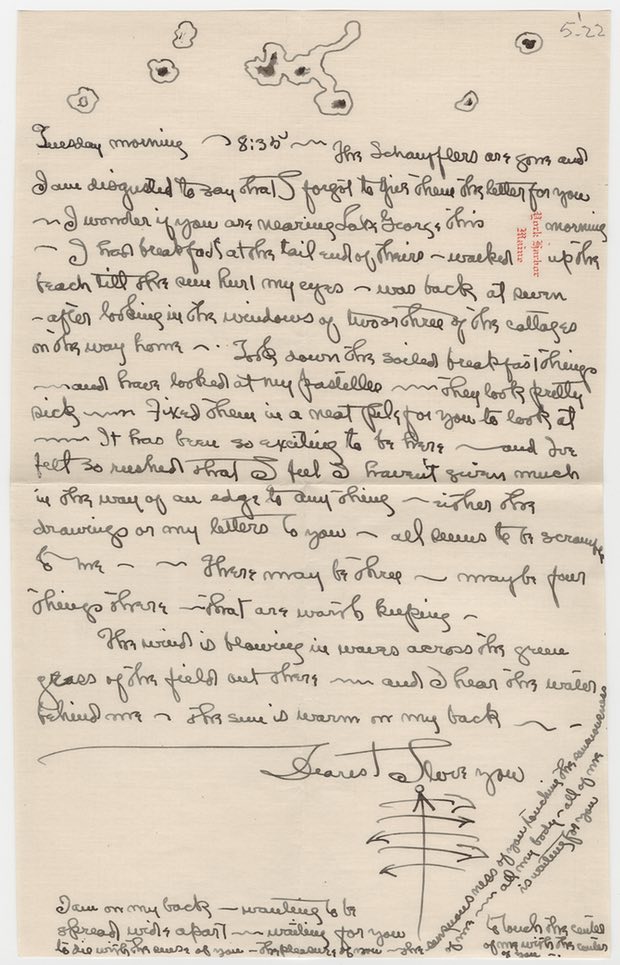 Georgia O'Keeffe to Alfred Stieglitz, 1922