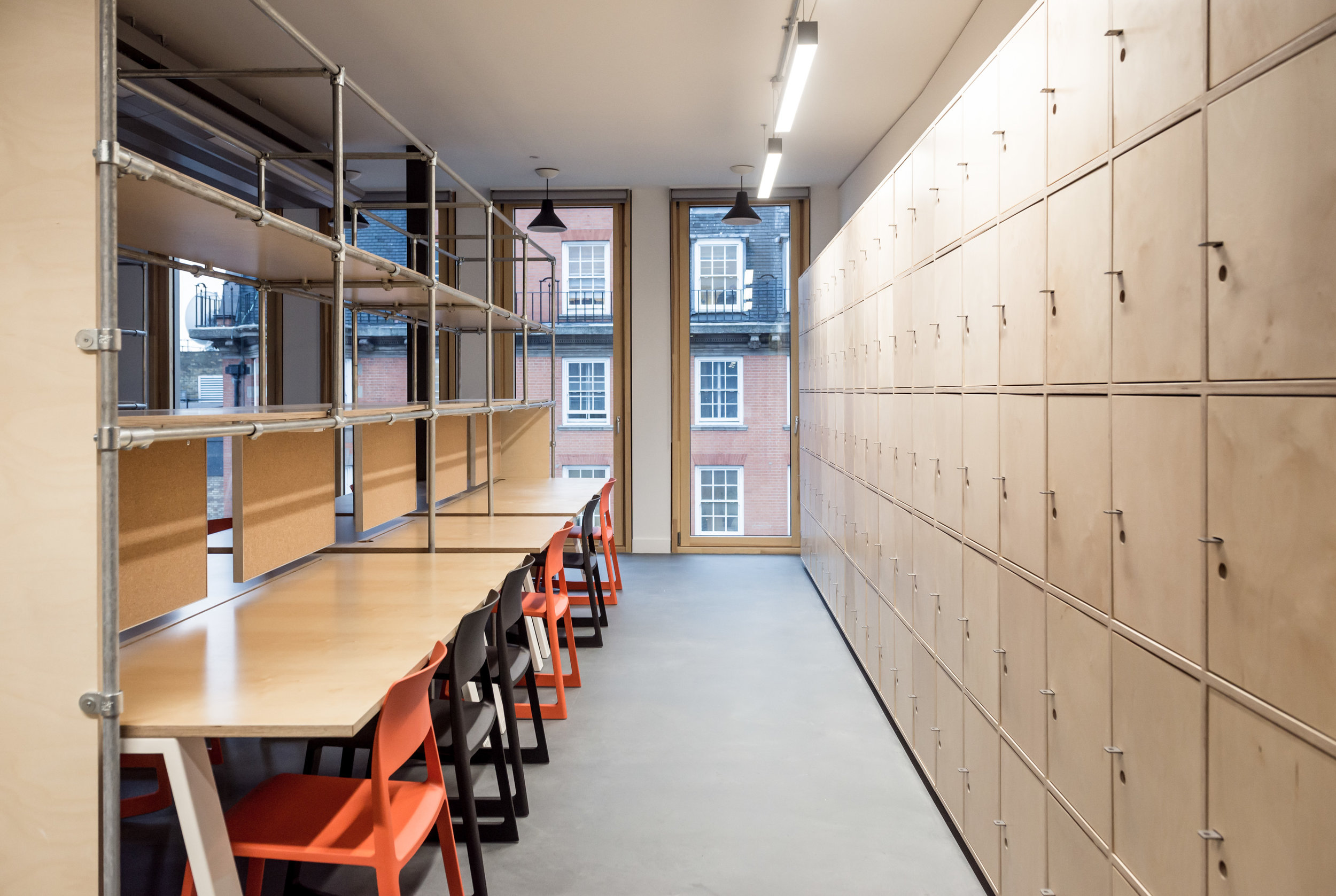  Student work spaces in  the refurbished Bartlett School of Architecture, 22 Gordon Street. London by Hawkins/Brown Architects 