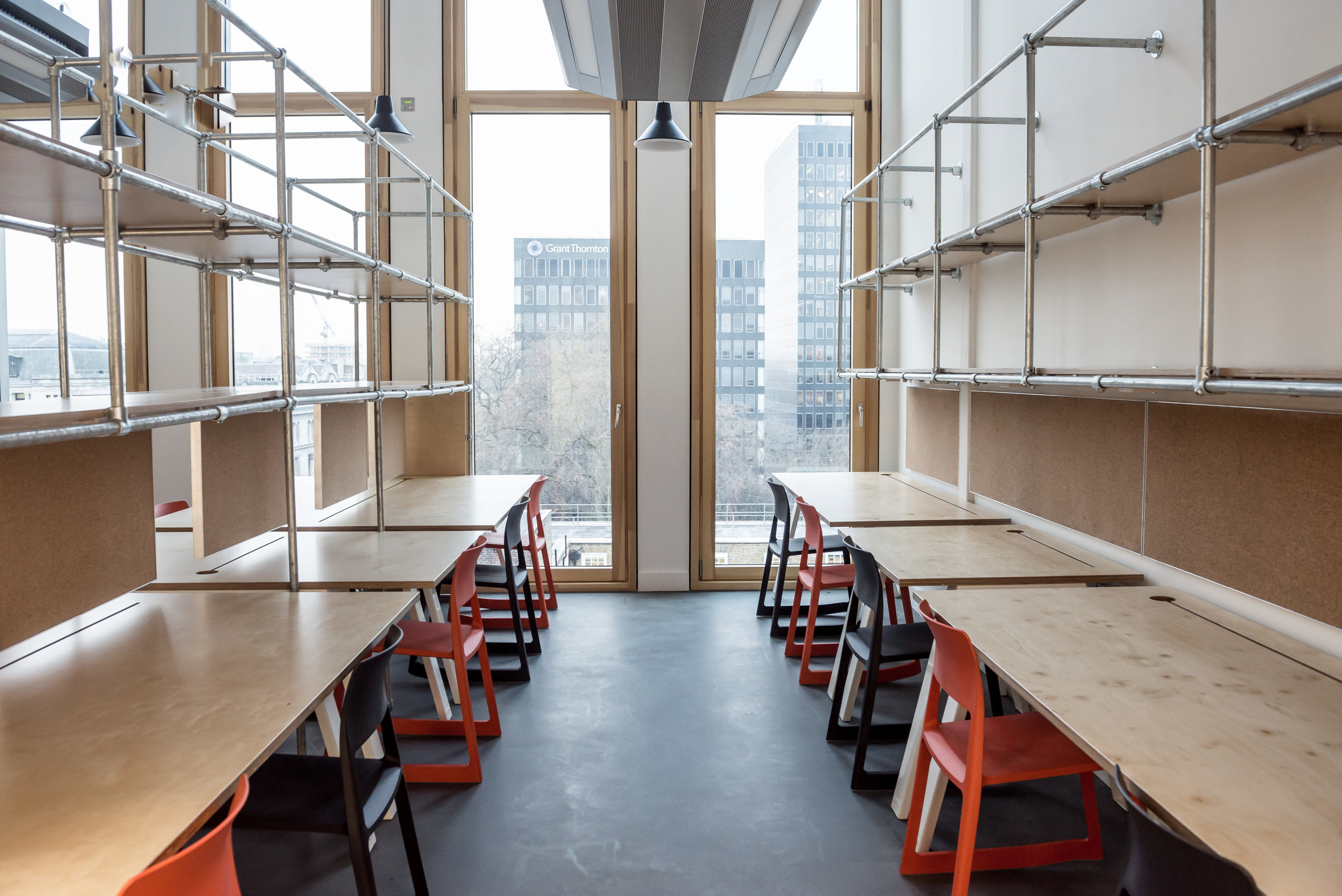  Student work spaces in  the refurbished Bartlett School of Architecture, 22 Gordon Street. London by Hawkins/Brown Architects 