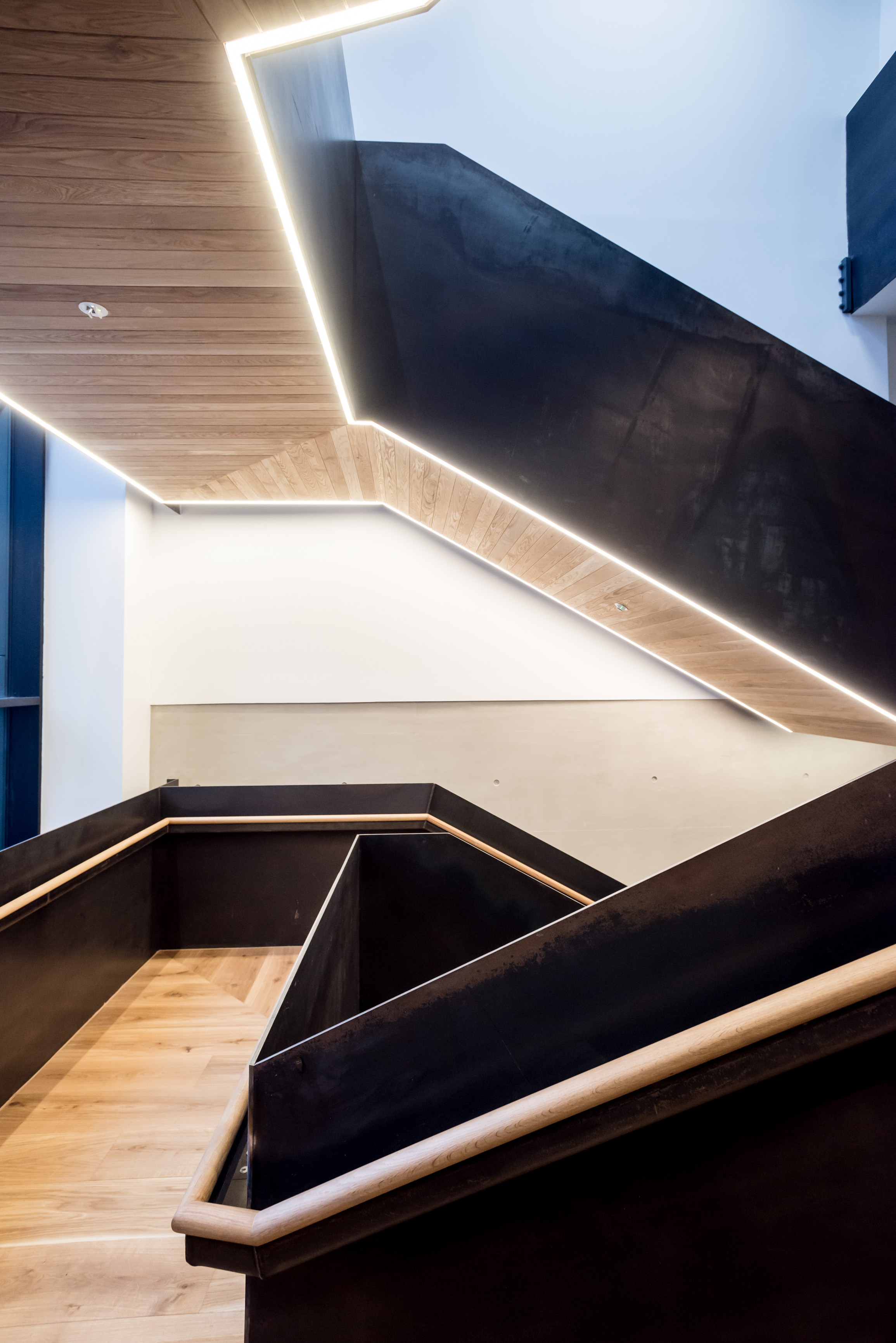 The new staircase in the refurbished Bartlett School of Architecture, 22 Gordon Street. London by Hawkins/Brown Architects
