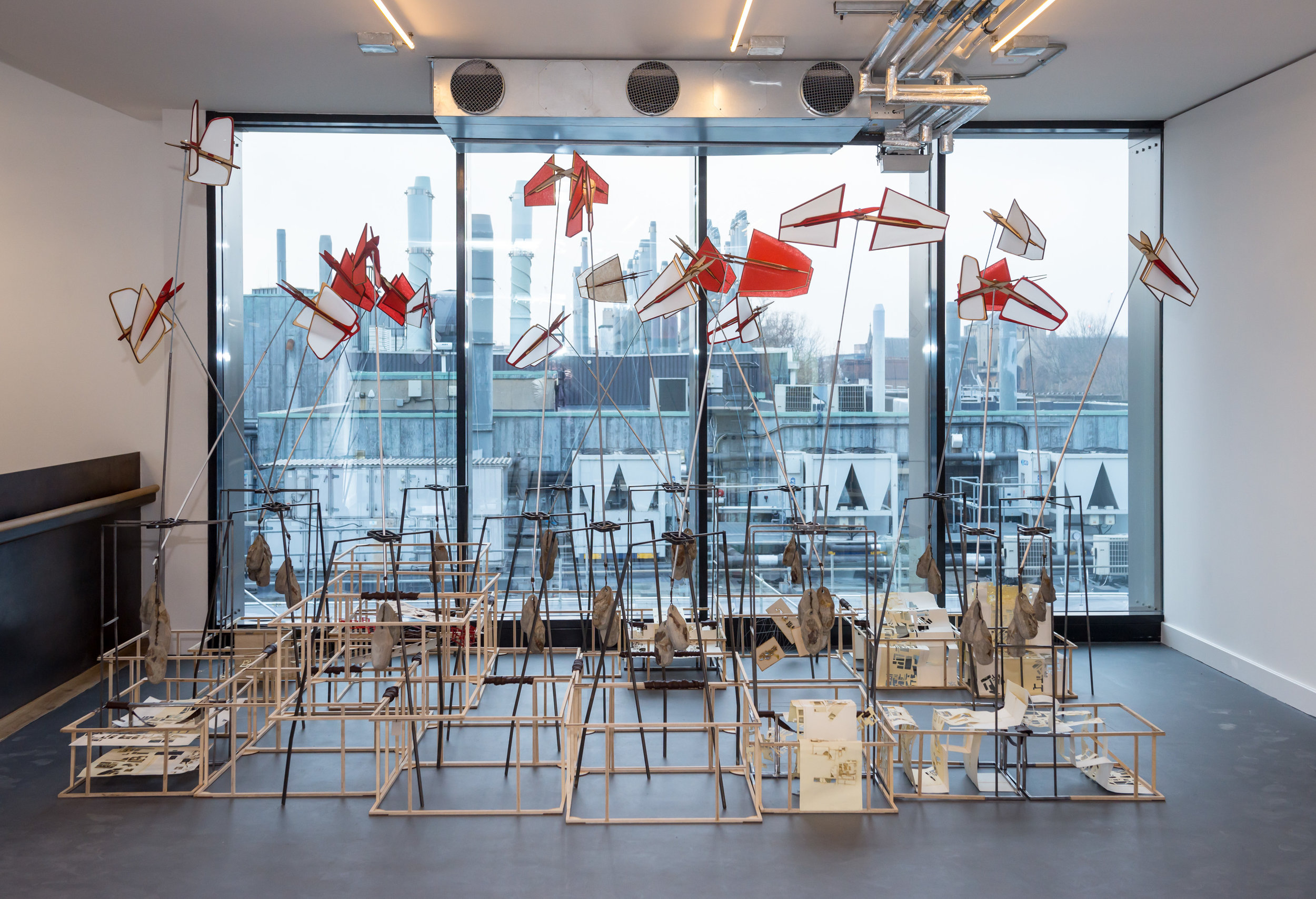  Student work in large break out/work space in the refurbished Bartlett School of Architecture, 22 Gordon Street. London by Hawkins/Brown Architects 