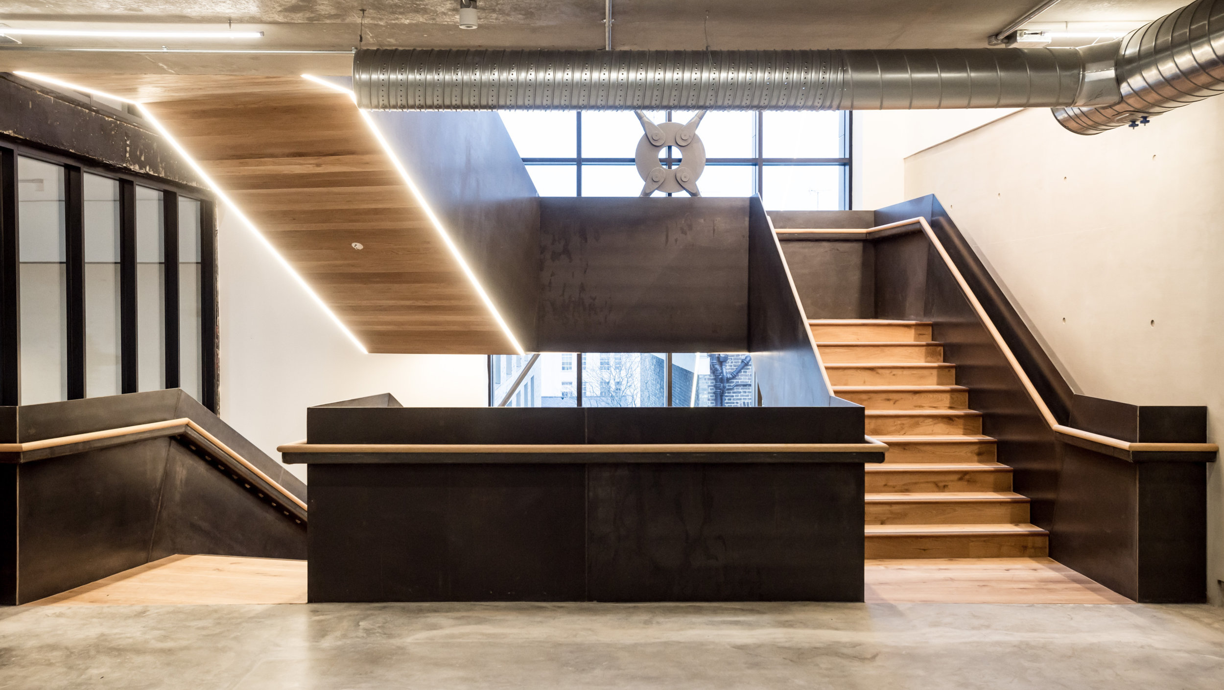  The new staircase in the refurbished Bartlett School of Architecture, 22 Gordon Street. London by Hawkins/Brown Architects 