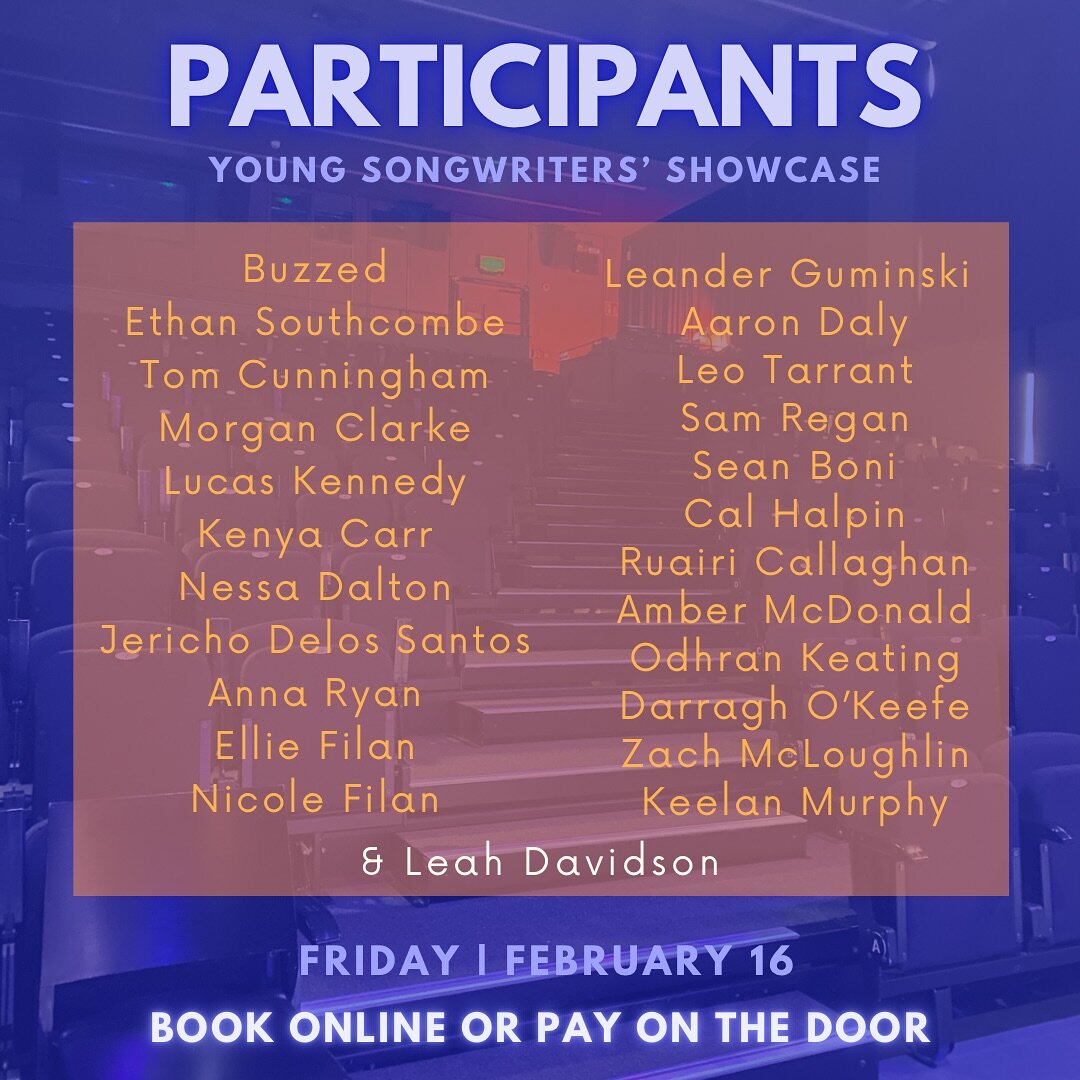 Line-up for the 2024 Young Songwriters&rsquo; Showcase is here!

Also featuring graduate @leahdavo

Kicking off at 8pm | @modelsligo