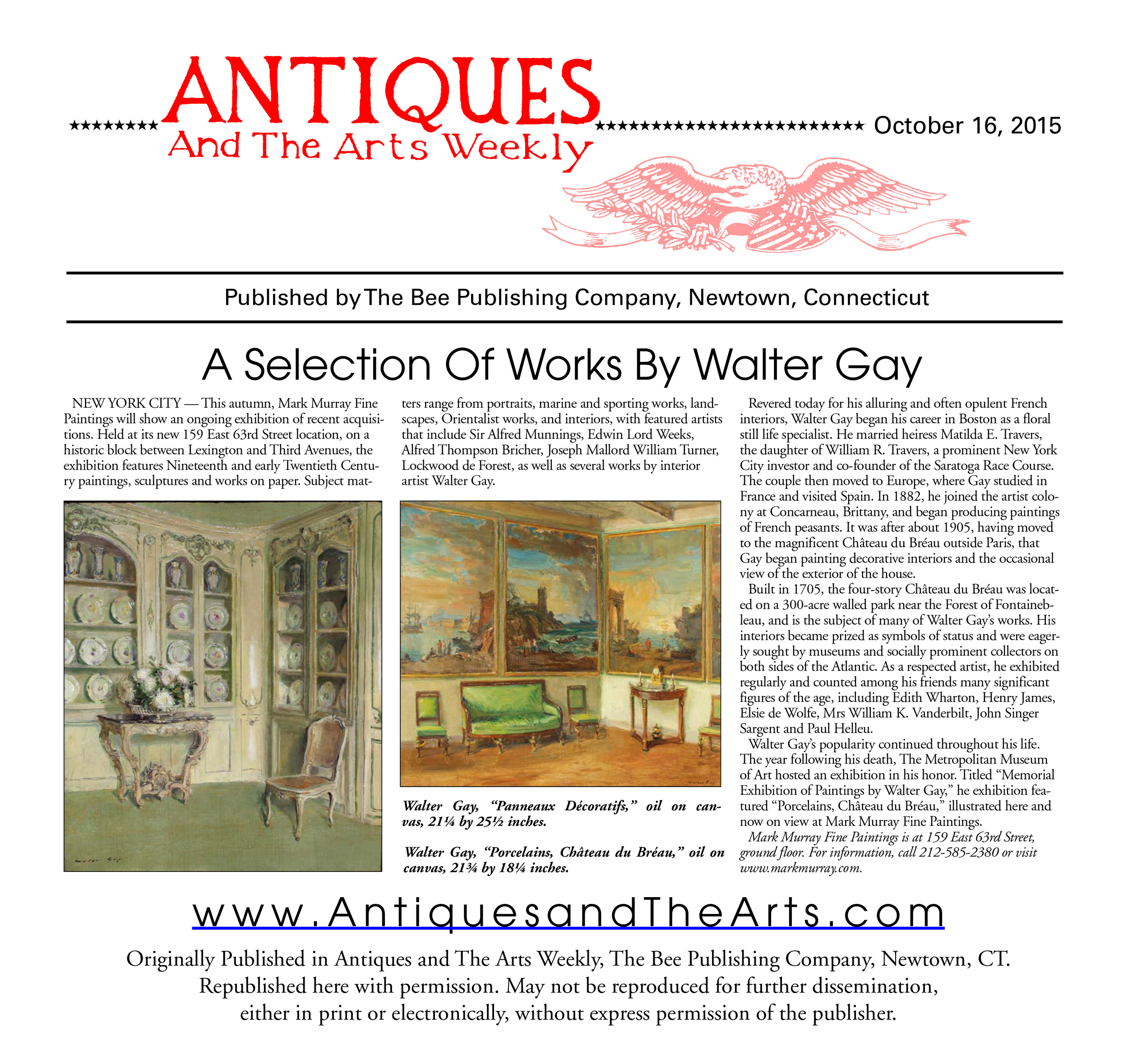 Selection of Works October 2015