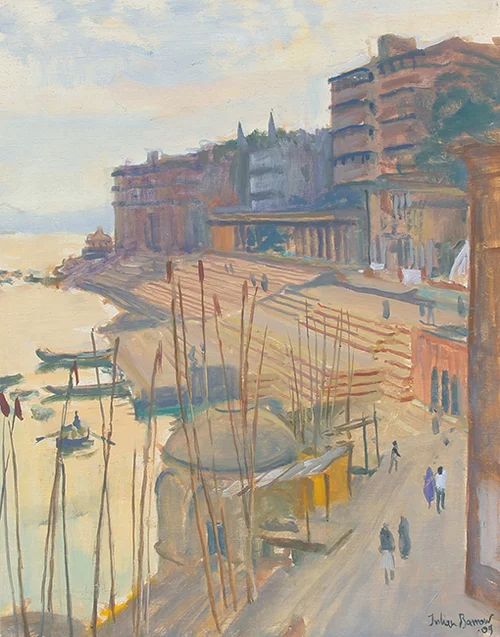 The Ganges, Varanasi, India Oil on canvas 14 x 11 inches (35.5 x 28 cm) SOLD