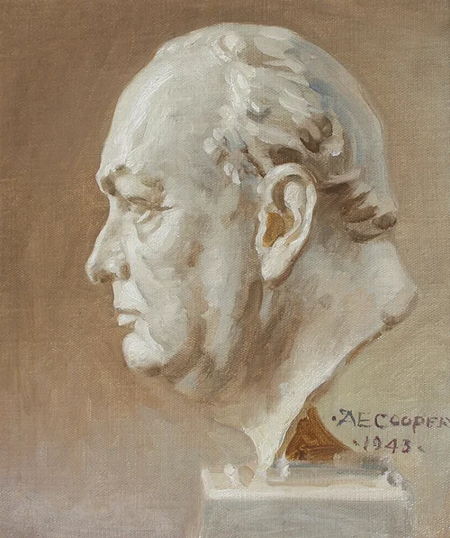ALFRED EGERTON COOPER Bust of Winston Churchill Oil on canvas 18 x 15 inches (45.7 x 38.1 cm) SOLD