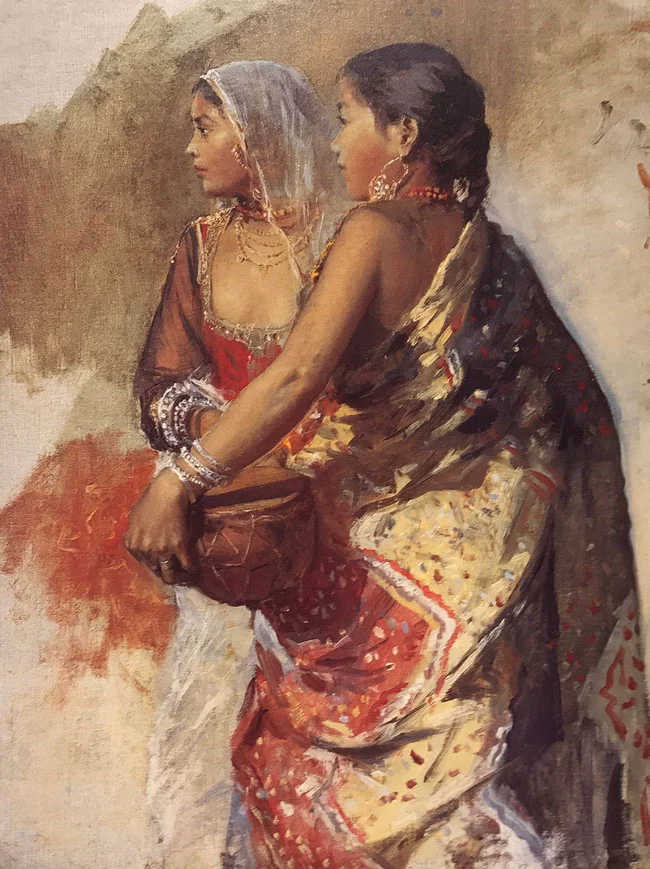 EDWIN LORD WEEKS Two Nautch Girls Oil on canvas 23 x 18¼ inches (58.5 x 46.3 cm.) SOLD